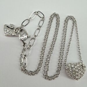 Swarovski Silver Heart Necklace with Crystals